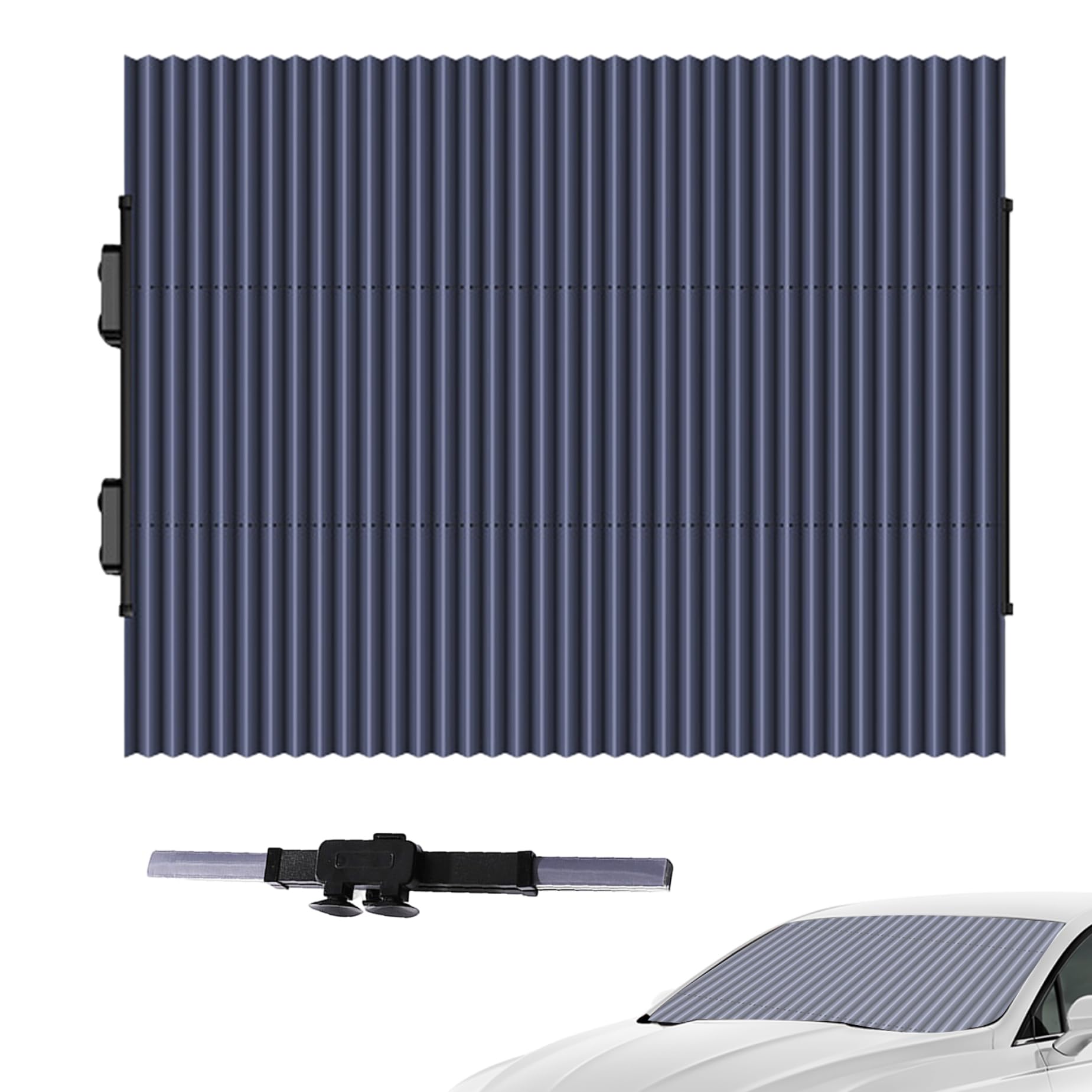 Sonnenschutz für die Windschutzscheibe, 46, 7 cm, einziehbar, zuschneidbar, hitzebeständig, Sonnenblende für die Windschutzscheibe des Autos mit Saugnapf für das Fahrzeug, Zuhause, Auto-Sonnenschu von Dorccsi