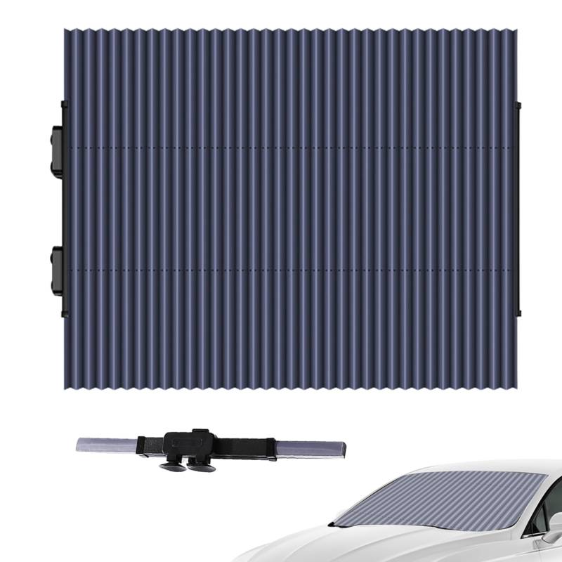 Sonnenschutz für die Windschutzscheibe, 46, 7 cm, einziehbar, zuschneidbar, hitzebeständig, Sonnenblende für die Windschutzscheibe des Autos mit Saugnapf für das Fahrzeug, Zuhause, Auto-Sonnenschu von Dorccsi