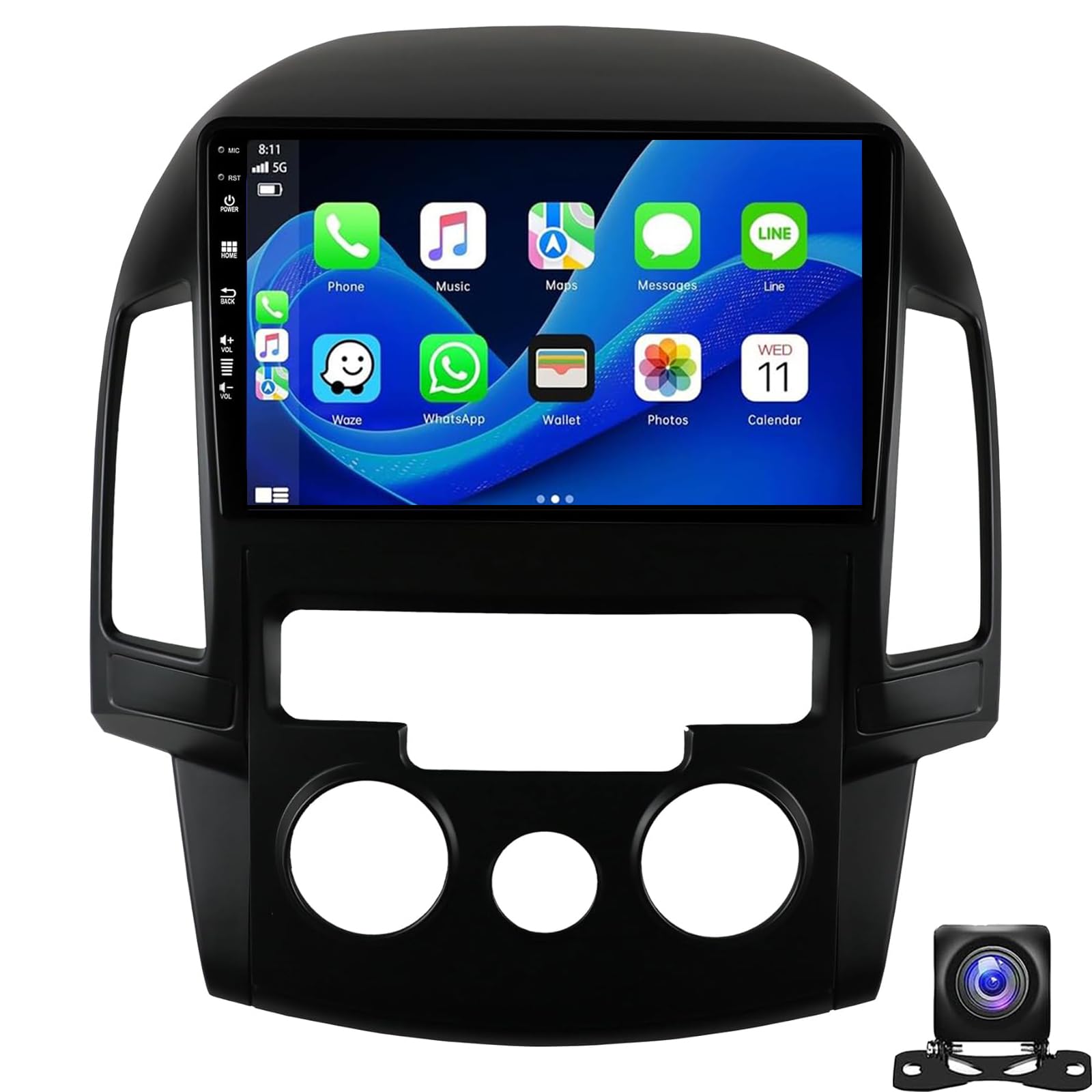 Dorwioll Android 14 Autoradio für Hy-undai i30 (2006-2011) Wireless CarPlay/Android Auto-Rückfahrkamera-9 Zoll 2 Din-DAB Lenkrad Fast -Boot WiFi DSP Bluetooth Head Unit Radio(Color:4G 8+128G) von Dorwioll