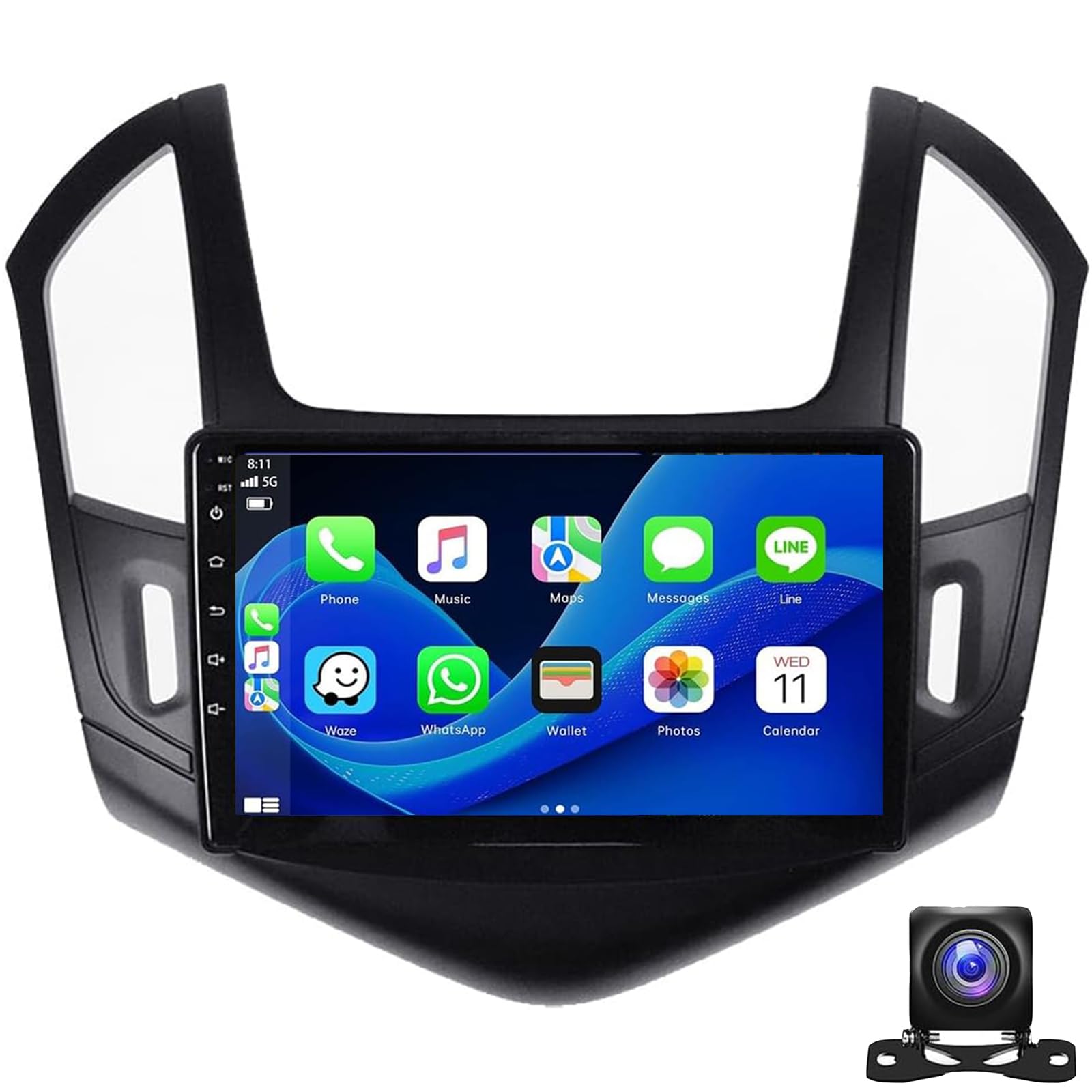Dorwioll Android Car Stereo Für Cruze J300 J308 2012 2013 2014 2015 2 Din Radio GPS Navigation 9'IPS Touchscreen Multimedia Player Support SWC 4g WiFi Carplay Mirror Link Bluetooth(Color:4G 6+128G) von Dorwioll