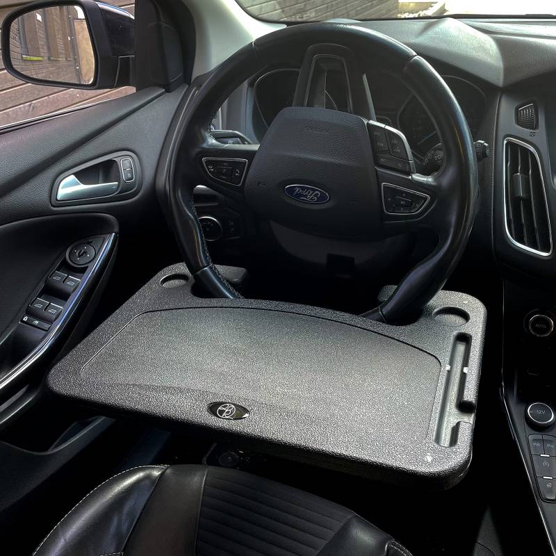 DoubleK Lenkrad Tisch Umweltfreundlicher Getränkehalter Auto Schreibtisch Car Office Essensablage Saucenhalter Auto Tisch Laptop Tablett Tisch Die Tragbare Auto Ablage ist passend für KFZ & PKW von DoubleK