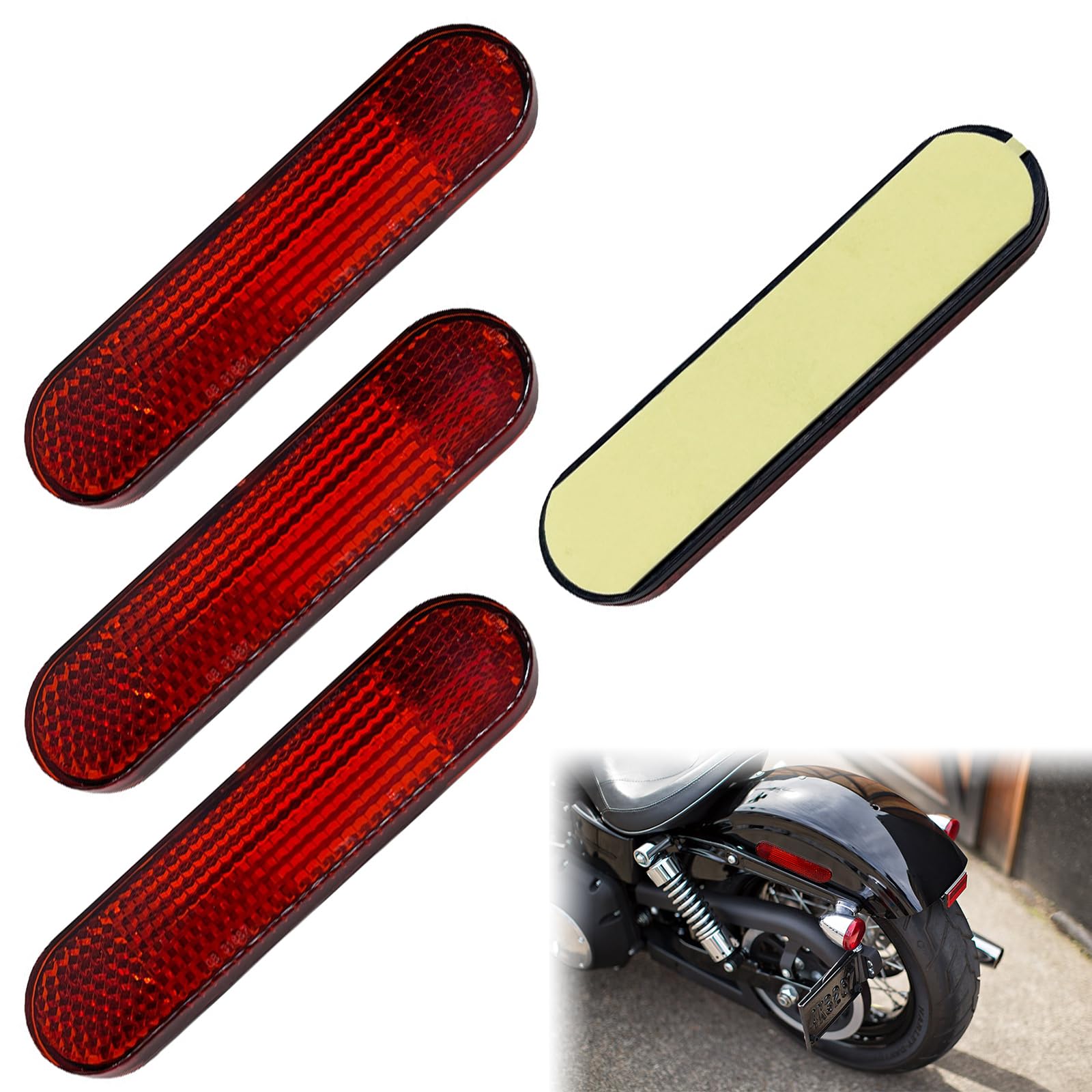 4 PCS Motorrad Fahrrad Reflektor Roter Hinten,Selbstklebend Rückstrahler,Rückstrahler Katzenauge,Reflektoren Motorrad,Fahrrad-Heckreflektor,Katzenauge Reflektor Hinten für Motorrad Fahrrad Scooter 4 PCS Motorrad Fahrrad Reflektor Roter Hinten,Selbstklebend Rückstrahler,Rückstrahler Katzenauge,Reflektoren Motorrad,Fahrrad-Heckreflektor,Katzenauge Reflektor Hinten für Motorrad Fahrrad Scooter von Doukesh