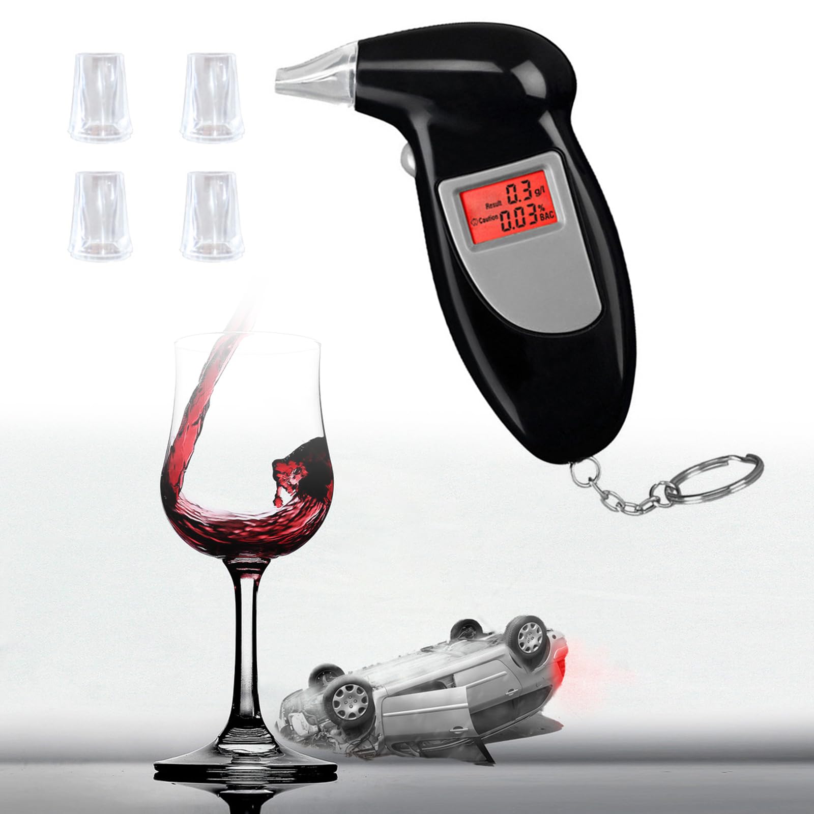 Doukesh Alkoholtester mit 5 Mundstücken,Professioneller Alkoholmessgerät, Alkohol Tester mit LED-Display,Promilletester,Digital Alkoholmessgerät für Privaten Professionellen Gebrauch zu Hause Doukesh Alkoholtester mit 5 Mundstücken,Professioneller Alkoholmessgerät, Alkohol Tester mit LED-Display,Promilletester,Digital Alkoholmessgerät für Privaten Professionellen Gebrauch zu Hause von Doukesh