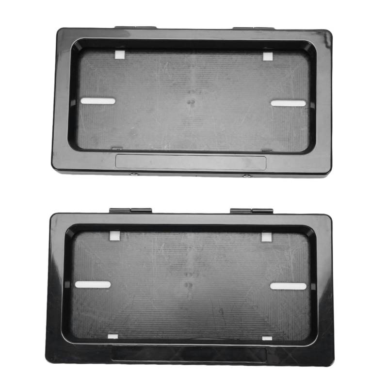 2pcs Schwarze Kennzeichenrahmen, Elektrofahrzeug Flip Auto Kennzeichen Rahmenhalterhalter mit Fernbedienung, mit Entwässerungslöchern Autozubehör von Dpofirs