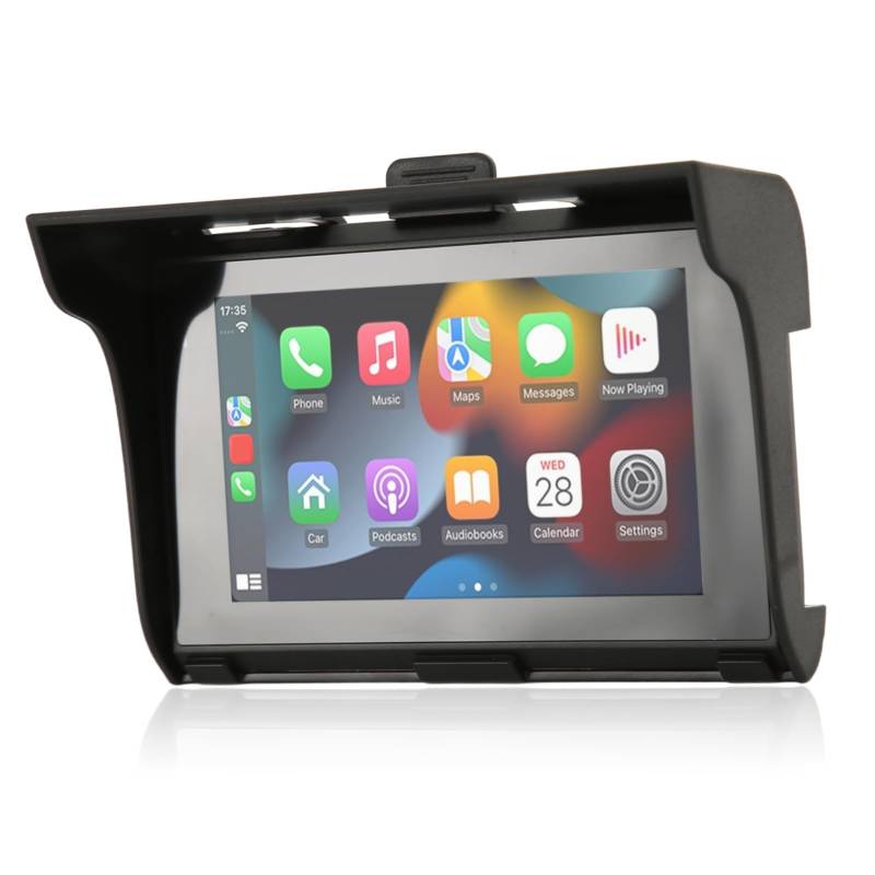 5-Zoll-Motorrad-GPS-Navigationsgerät mit CarPlay, MirrorLink, Android Auto, IP67 Wasserdichter Touchscreen-Autovideoplayer für Motorräder, Dual-Bluetooth-Verbindung, Motorcycle MP5 Player von Dpofirs