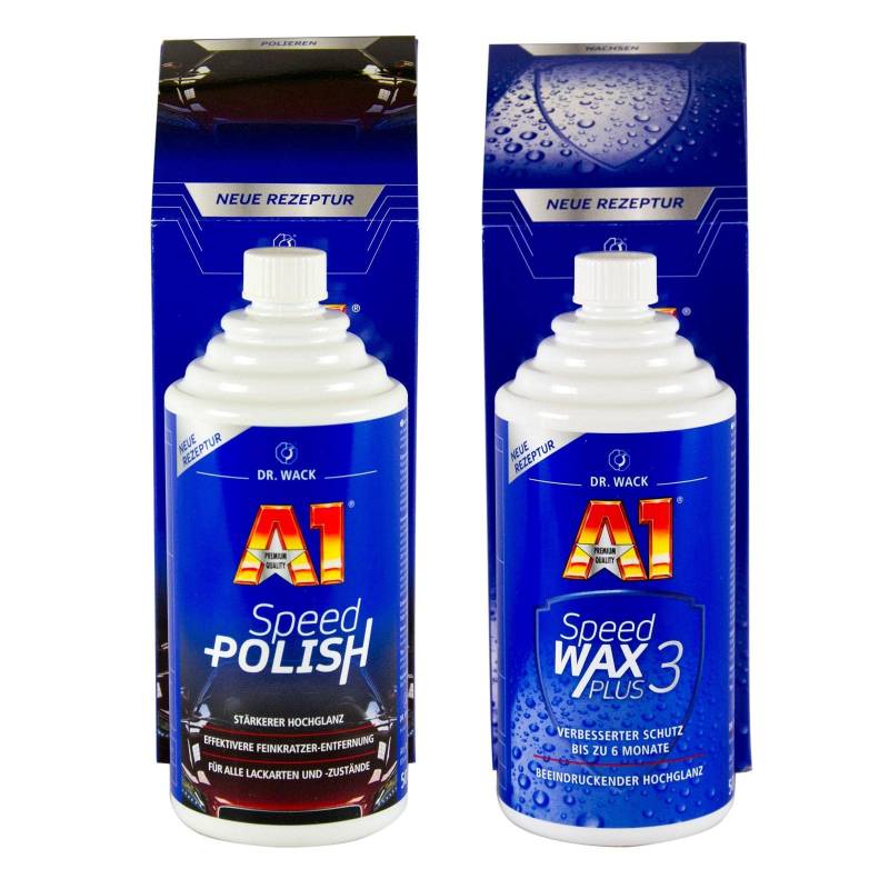 Dr. Wack 2730 A1 Speed Wax Plus 3, 500 ml + Dr. Wack 2700 A1 Speed Polish, 500 ml von DR. WACK