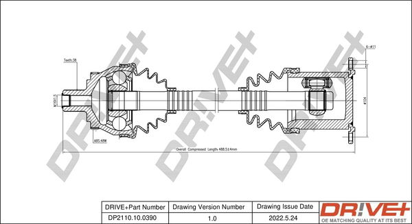 Antriebswelle Dr!ve+ DP2110.10.0390 Antriebswelle Dr!ve+ DP2110.10.0390 von Dr!ve+