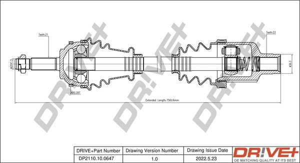 Antriebswelle Dr!ve+ DP2110.10.0647 Antriebswelle Dr!ve+ DP2110.10.0647 von Dr!ve+
