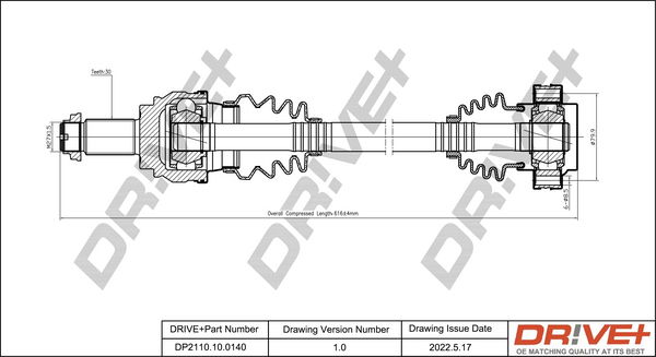 Antriebswelle Hinterachse links Dr!ve+ DP2110.10.0140 Antriebswelle Hinterachse links Dr!ve+ DP2110.10.0140 von Dr!ve+