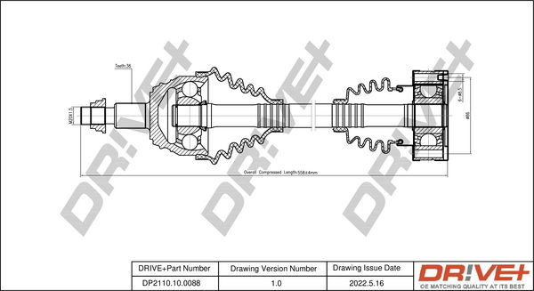 Antriebswelle Vorderachse links Dr!ve+ DP2110.10.0088 Antriebswelle Vorderachse links Dr!ve+ DP2110.10.0088 von Dr!ve+