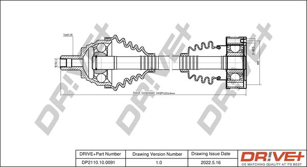 Antriebswelle Vorderachse links Dr!ve+ DP2110.10.0091 Antriebswelle Vorderachse links Dr!ve+ DP2110.10.0091 von Dr!ve+