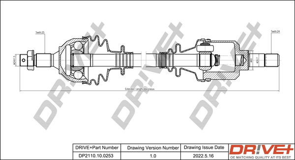 Antriebswelle Vorderachse links Dr!ve+ DP2110.10.0253 Antriebswelle Vorderachse links Dr!ve+ DP2110.10.0253 von Dr!ve+