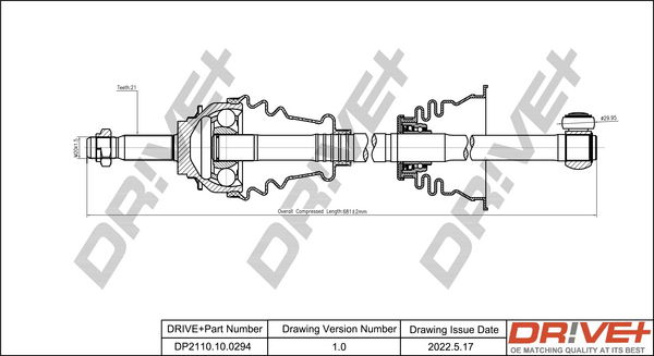 Antriebswelle Vorderachse links Dr!ve+ DP2110.10.0294 Antriebswelle Vorderachse links Dr!ve+ DP2110.10.0294 von Dr!ve+