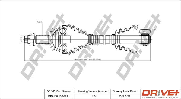 Antriebswelle Vorderachse links Dr!ve+ DP2110.10.0322 Antriebswelle Vorderachse links Dr!ve+ DP2110.10.0322 von Dr!ve+