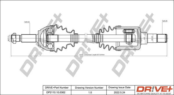 Antriebswelle Vorderachse links Dr!ve+ DP2110.10.0362 Antriebswelle Vorderachse links Dr!ve+ DP2110.10.0362 von Dr!ve+