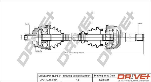 Antriebswelle Vorderachse links Dr!ve+ DP2110.10.0384 Antriebswelle Vorderachse links Dr!ve+ DP2110.10.0384 von Dr!ve+