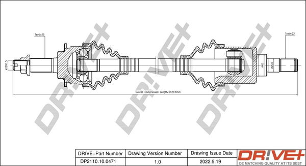 Antriebswelle Vorderachse links Dr!ve+ DP2110.10.0471 Antriebswelle Vorderachse links Dr!ve+ DP2110.10.0471 von Dr!ve+