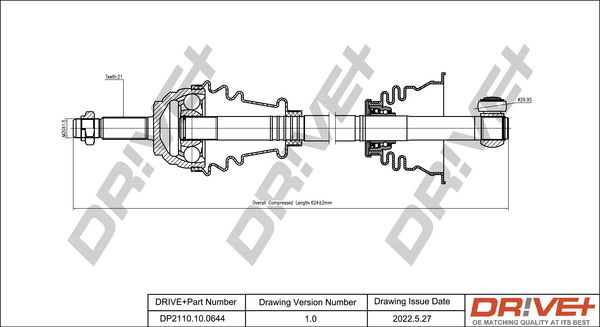 Antriebswelle Vorderachse links Dr!ve+ DP2110.10.0644 Antriebswelle Vorderachse links Dr!ve+ DP2110.10.0644 von Dr!ve+