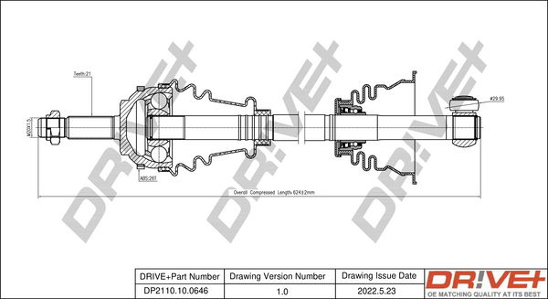 Antriebswelle Vorderachse links Dr!ve+ DP2110.10.0646 Antriebswelle Vorderachse links Dr!ve+ DP2110.10.0646 von Dr!ve+