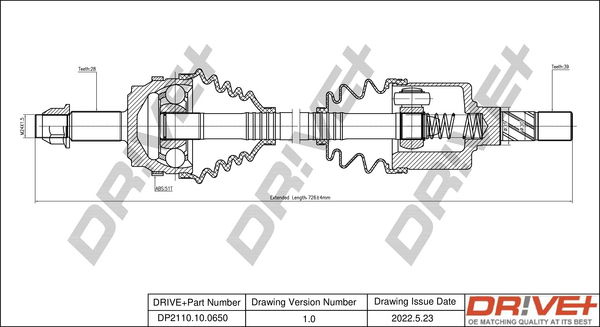 Antriebswelle Vorderachse links Dr!ve+ DP2110.10.0650 Antriebswelle Vorderachse links Dr!ve+ DP2110.10.0650 von Dr!ve+