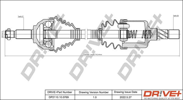 Antriebswelle Vorderachse links Dr!ve+ DP2110.10.0769 Antriebswelle Vorderachse links Dr!ve+ DP2110.10.0769 von Dr!ve+