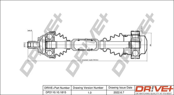 Antriebswelle Vorderachse links Dr!ve+ DP2110.10.1815 Antriebswelle Vorderachse links Dr!ve+ DP2110.10.1815 von Dr!ve+