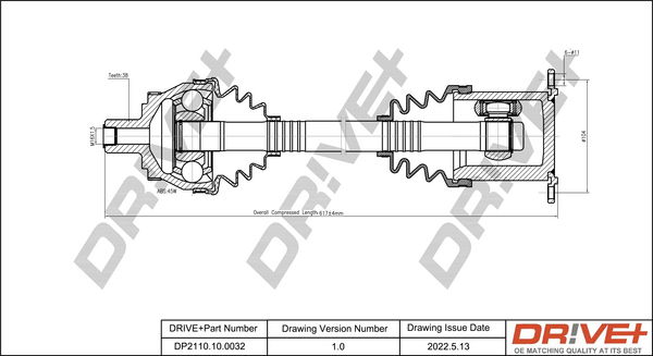 Antriebswelle Vorderachse rechts Dr!ve+ DP2110.10.0032 Antriebswelle Vorderachse rechts Dr!ve+ DP2110.10.0032 von Dr!ve+