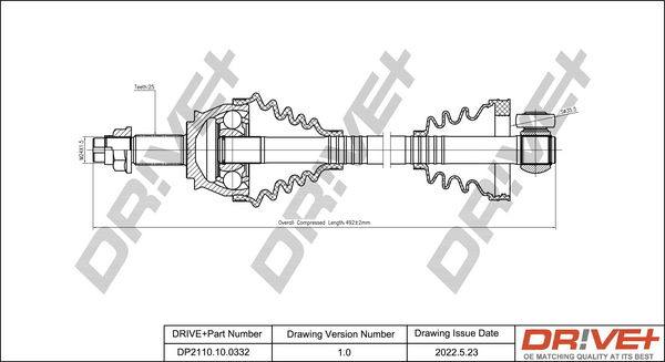 Antriebswelle Vorderachse rechts Dr!ve+ DP2110.10.0332 Antriebswelle Vorderachse rechts Dr!ve+ DP2110.10.0332 von Dr!ve+