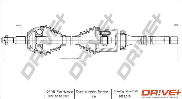 Antriebswelle Vorderachse rechts Dr!ve+ DP2110.10.0376 Antriebswelle Vorderachse rechts Dr!ve+ DP2110.10.0376 von Dr!ve+