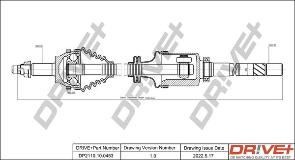 Antriebswelle Vorderachse rechts Dr!ve+ DP2110.10.0453 Antriebswelle Vorderachse rechts Dr!ve+ DP2110.10.0453 von Dr!ve+