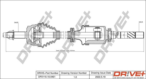 Antriebswelle Vorderachse rechts Dr!ve+ DP2110.10.0461 Antriebswelle Vorderachse rechts Dr!ve+ DP2110.10.0461 von Dr!ve+