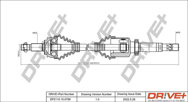 Antriebswelle Vorderachse rechts Dr!ve+ DP2110.10.0799 Antriebswelle Vorderachse rechts Dr!ve+ DP2110.10.0799 von Dr!ve+