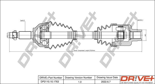 Antriebswelle Vorderachse rechts Dr!ve+ DP2110.10.1763 Antriebswelle Vorderachse rechts Dr!ve+ DP2110.10.1763 von Dr!ve+