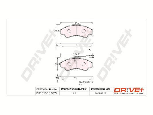 Bremsbelagsatz, Scheibenbremse Vorderachse Dr!ve+ DP1010.10.0874 Bremsbelagsatz, Scheibenbremse Vorderachse Dr!ve+ DP1010.10.0874 von Dr!ve+