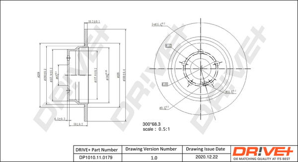 Bremsscheibe Hinterachse Dr!ve+ DP1010.11.0179 von Dr!ve+