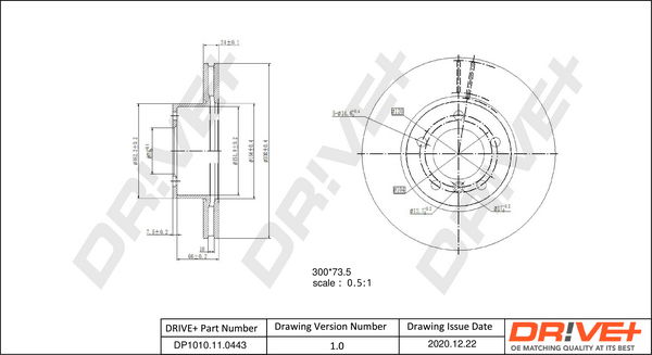 Bremsscheibe Vorderachse Dr!ve+ DP1010.11.0443 Bremsscheibe Vorderachse Dr!ve+ DP1010.11.0443 von Dr!ve+