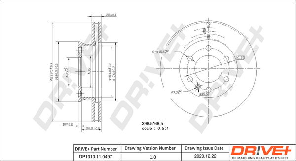 Bremsscheibe Vorderachse Dr!ve+ DP1010.11.0497 Bremsscheibe Vorderachse Dr!ve+ DP1010.11.0497 von Dr!ve+