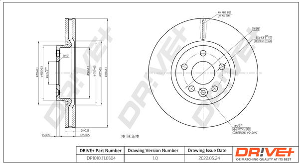 Bremsscheibe Vorderachse Dr!ve+ DP1010.11.0504 Bremsscheibe Vorderachse Dr!ve+ DP1010.11.0504 von Dr!ve+