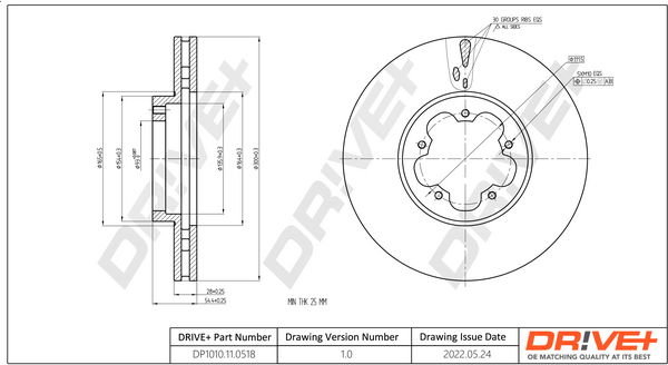 Bremsscheibe Vorderachse Dr!ve+ DP1010.11.0518 von Dr!ve+
