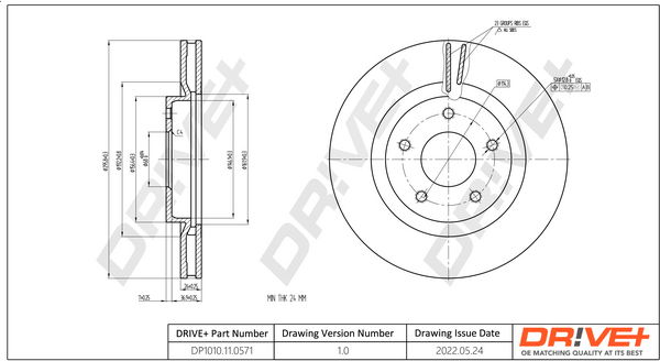 Bremsscheibe Vorderachse Dr!ve+ DP1010.11.0571 Bremsscheibe Vorderachse Dr!ve+ DP1010.11.0571 von Dr!ve+
