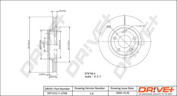 Bremsscheibe Vorderachse Dr!ve+ DP1010.11.0708 Bremsscheibe Vorderachse Dr!ve+ DP1010.11.0708 von Dr!ve+