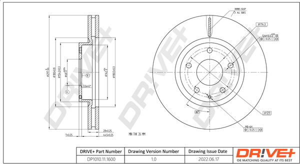 Bremsscheibe Vorderachse Dr!ve+ DP1010.11.1600 Bremsscheibe Vorderachse Dr!ve+ DP1010.11.1600 von Dr!ve+