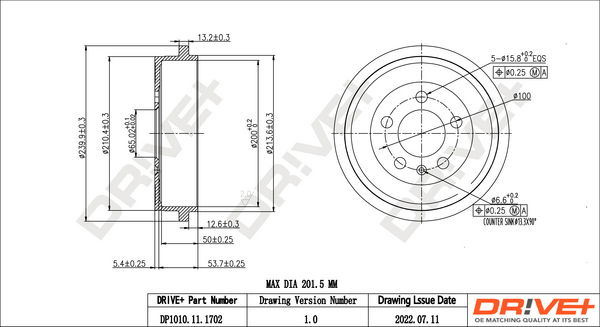 Bremstrommel Hinterachse Dr!ve+ DP1010.11.1702 Bremstrommel Hinterachse Dr!ve+ DP1010.11.1702 von Dr!ve+