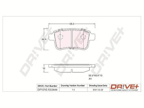 Dr!ve+ Bremsbeläge Bremsklötze HINTEN DP1010.10.0444 von Dr!ve+