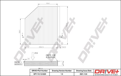 Dr!ve+ Filter, Innenraumluft [Hersteller-Nr. DP1110.12.0220] für Audi, Porsche von Dr!ve+
