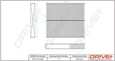 Dr!ve+ Filter, Innenraumluft [Hersteller-Nr. DP1110.12.0386] für Audi, Seat, Skoda, VW von Dr!ve+