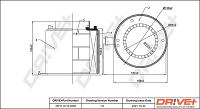 Dr!ve+ Luftfilter [Hersteller-Nr. DP1110.10.0260] für Audi von Dr!ve+