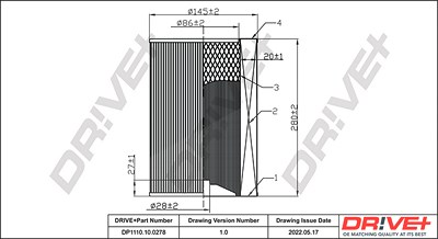 Dr!ve+ Luftfilter [Hersteller-Nr. DP1110.10.0278] für Metrocab, Toyota von Dr!ve+