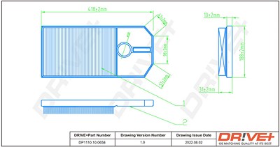 Dr!ve+ Luftfilter [Hersteller-Nr. DP1110.10.0658] für Seat, Skoda, VW von Dr!ve+