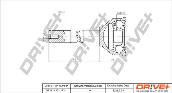 Gelenksatz, Antriebswelle Vorderachse radseitig Dr!ve+ DP2110.10.1173 Gelenksatz, Antriebswelle Vorderachse radseitig Dr!ve+ DP2110.10.1173 von Dr!ve+